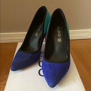 ALDO LINDSAY 3.5 inch heels two tone color